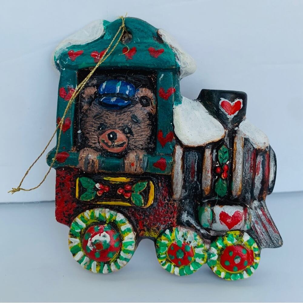 1986 Teddy Bear On Train Ornament